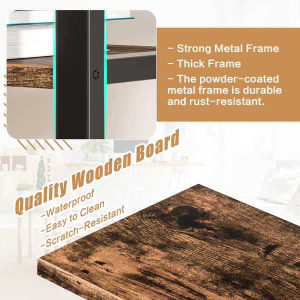 4-Tier Triple Wide Bookshelf with 11 Open Shelves