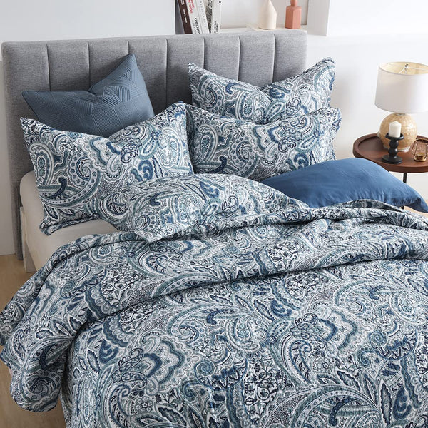 Paisley Cotton Quilt Set – 3-Piece Reversible Bedspread