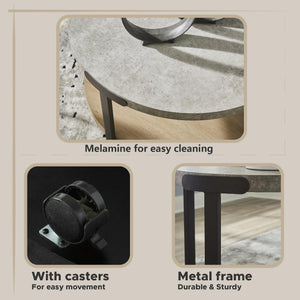 Round 3-Piece Occasional Table Set with Casters