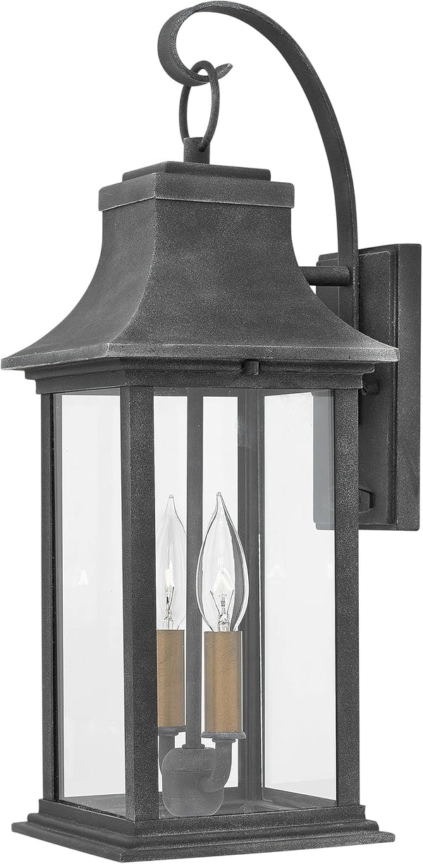 Four-Light Outdoor Wall Mount Lantern – Aluminum & Clear Glass