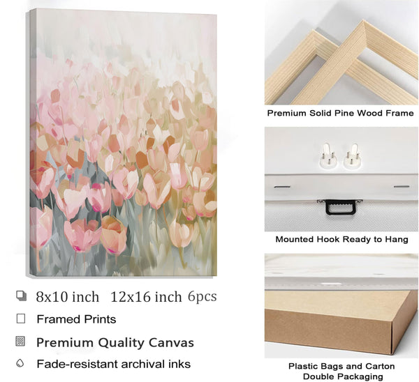 Coquette Wall Art Set of 6 – Pink Canvas Prints & Posters