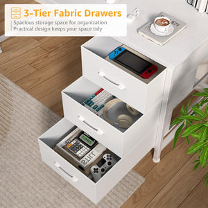 47-Inch Computer Desk with Hutch, Drawers & Power Outlets