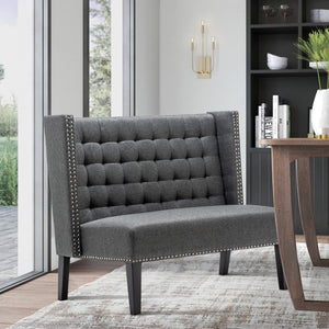 Small Tufted Loveseat Sofa with Nail Head Trim