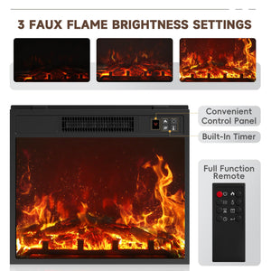 Farmhouse Fireplace TV Stand with Electric Hearth – Fits TVs up to 65"