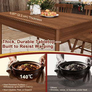 Extendable Solid Wood Dining Table, Seats 4 to 8