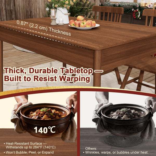 Extendable Solid Wood Dining Table, Seats 4 to 8