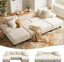 U-Shaped Convertible Sleeper Sofa with Pull-Out Bed