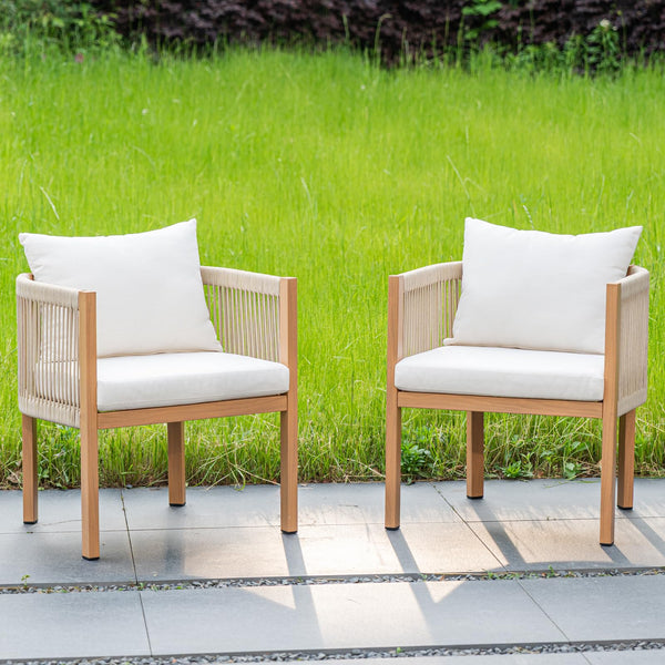Outdoor Rope Dining Chairs with Cushions