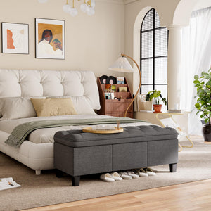 47-Inch Storage Ottoman Bench with Legs