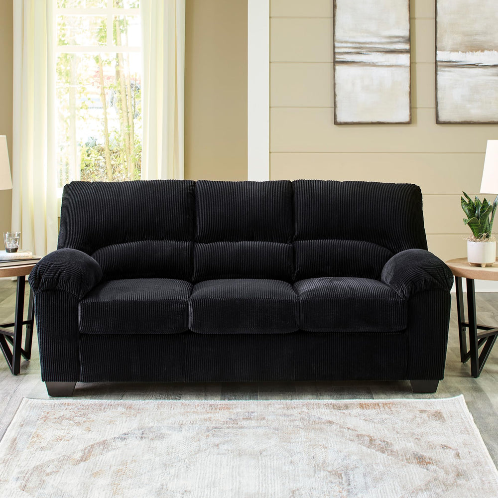 Contemporary Corduroy Sofa – 3-Seat Living Room Couch