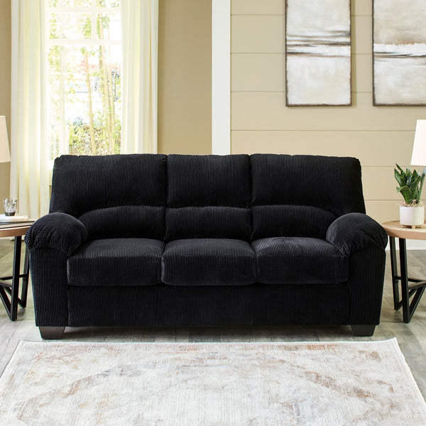 Contemporary Corduroy Sofa – 3-Seat Living Room Couch