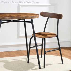 3-Piece Oval Dining Table Set with 2 Chairs — Metal Frame & Curved Backrests