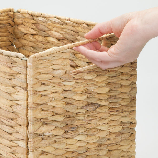 Woven Hyacinth Cube Storage Baskets with Handles – Set of 6