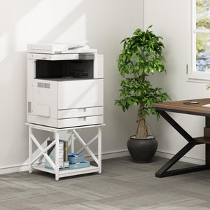 2-Tier Rolling Printer Stand with Storage Shelf