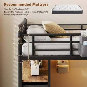Twin Loft Bed with Desk & Storage Drawers