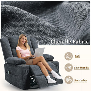 360° Swivel Rocker Recliner with Massage & Heating