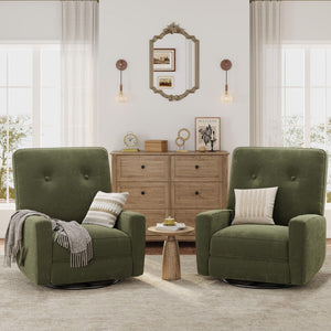 Swivel Rocking Glider Recliner Chair with Adjustable Backrest & Footrest