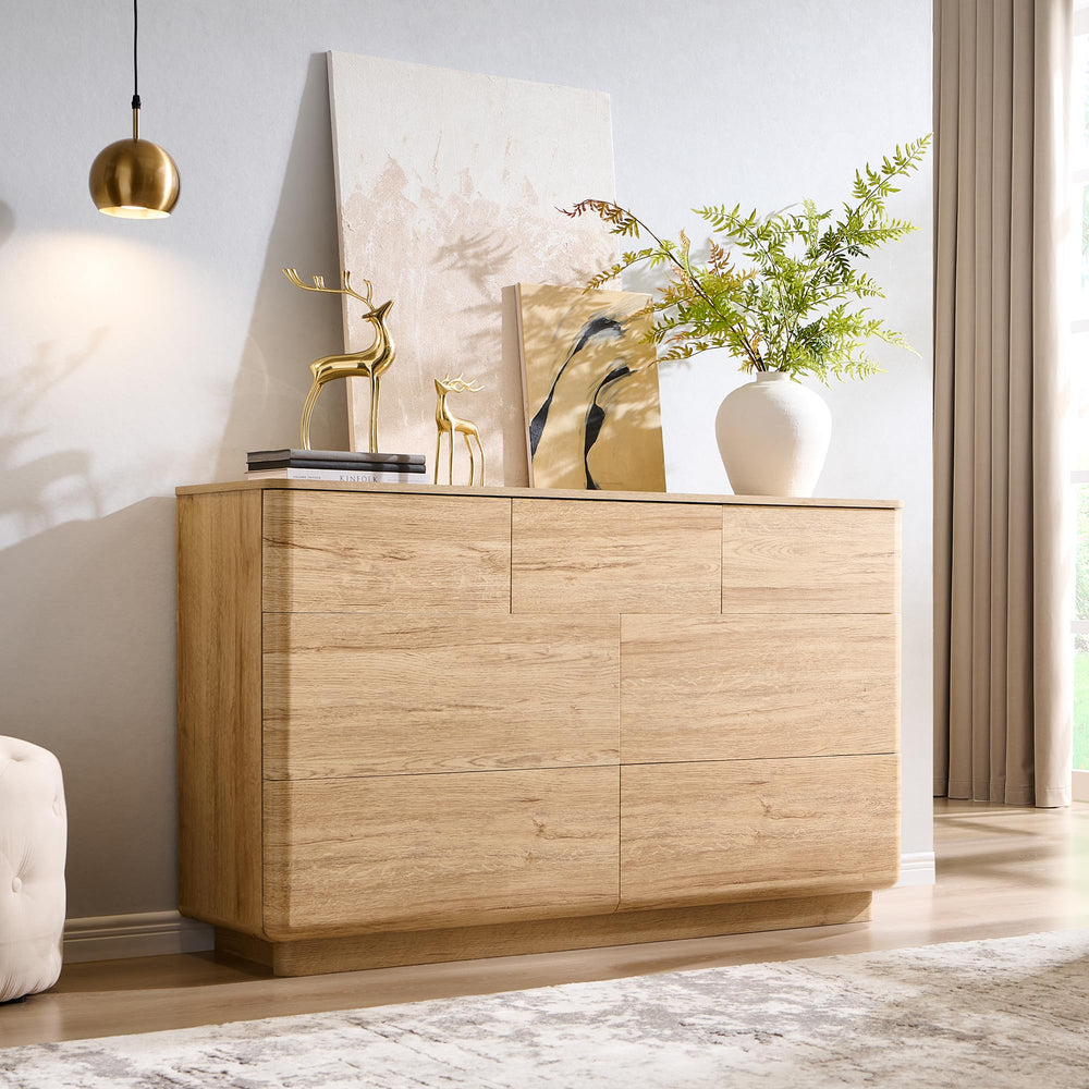 52" Wide 7-Drawer Dresser with Push-to-Open Storage
