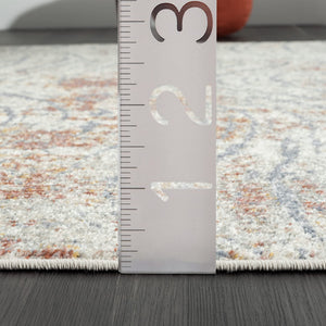 Vintage Beige Swirl Area Rug – Power Loomed Polypropylene