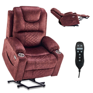 Oversized Power Lift Recliner Chair with Massage & Heat