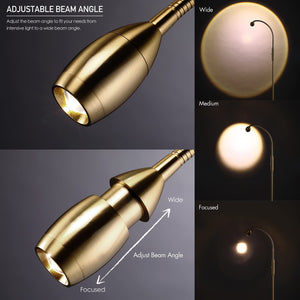 Adjustable LED Gooseneck Floor Lamp – Dimmable Zoomable Spotlight