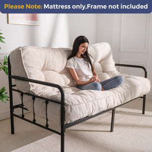 8-Inch Full Size Futon Mattress – Thick Shredded Foam Floor Sofa Bed
