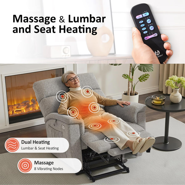 Power Lift Recliner Chair with Massage & Dual Heating