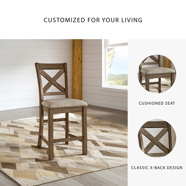 Upholstered Counter Height Barstool Set of 2