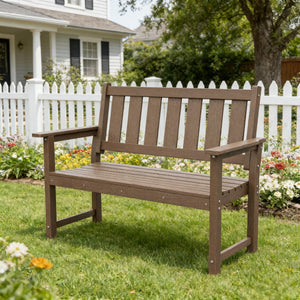 HDPE Outdoor Garden Bench – 2-Person Weatherproof Patio Bench