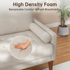 Loveseat Sofa with Spring Cushions & Removable Cover