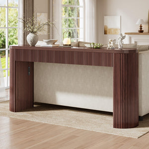 63" Fluted Console Table with 2 Drawers