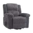 Corduroy Manual Recliner Chair with Side Pocket – Dark Gray