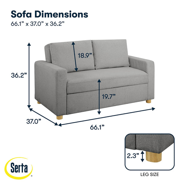 Convertible Sleeper Loveseat – Boucle Fabric, Pocket Coil Support