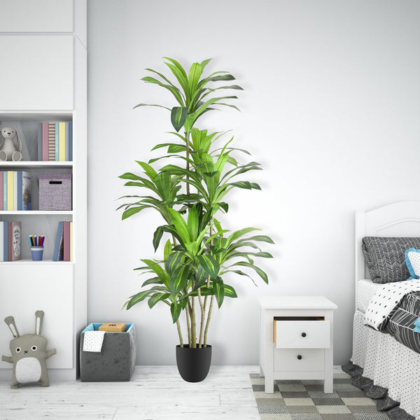 Tall Artificial Dracaena Tree – Indoor Fake Plant Decor