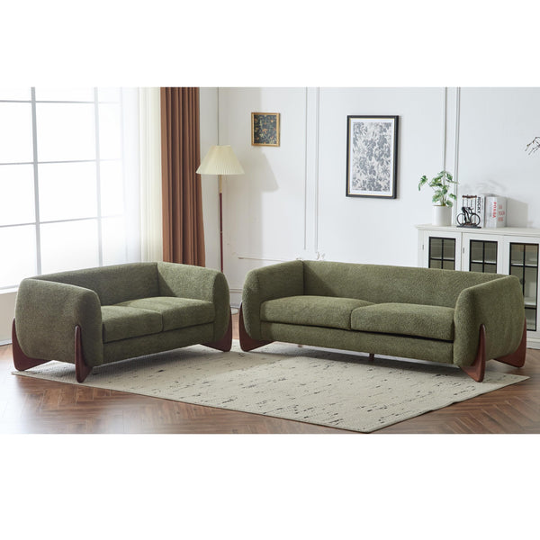 Boucle 2-Piece Sofa & Loveseat Set