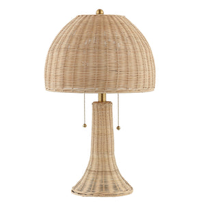 Bohemian Rustic Rattan LED Table Lamp 22"