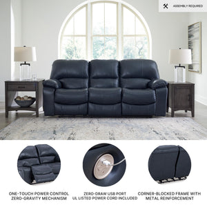 Power Reclining Sofa – Leather Match, Zero Wall, USB Charging, 3-Seat