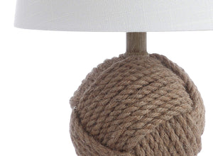 18" Natural Monkey Fist Rope Ball LED Table Lamp
