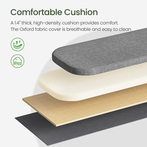 Shoe Storage Bench with Cushion and Sliding Doors