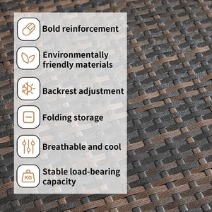 Outdoor Rattan Reclining Chaise Lounge Chair