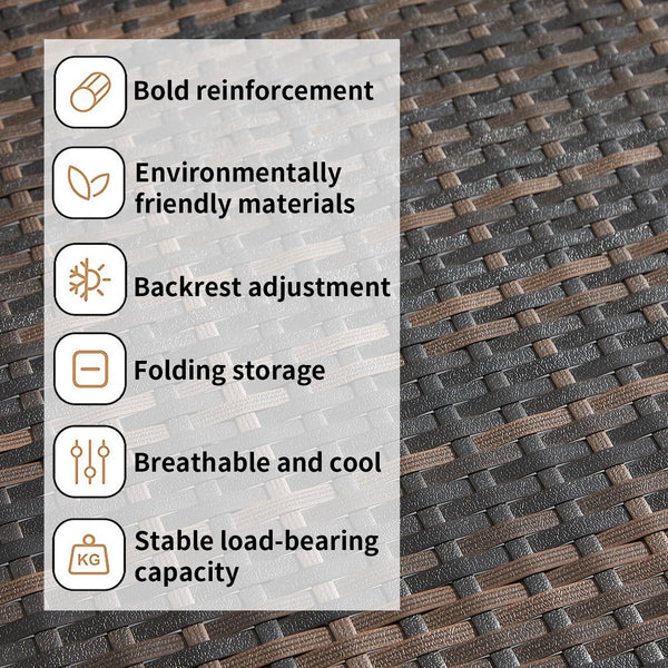 Outdoor Rattan Reclining Chaise Lounge Chair