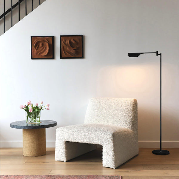 Dimmable LED Pharmacy Floor Lamp with Adjustable Swing Arm