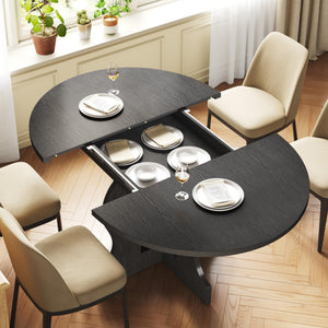 Extendable Round Dining Table for 4–8 | 43.3" to 59" Oval Kitchen Table
