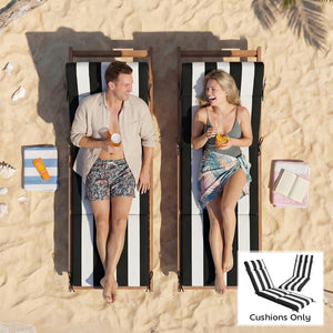 Outdoor Chaise Lounge Cushions Set of 2 with High-Density Foam, Water-Repellent & UV-Resistant