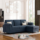 L-Shaped Sectional Sofa with Ottoman & Removable Pillows