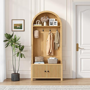 4-in-1 Hall Tree with Bench & Shoe Storage