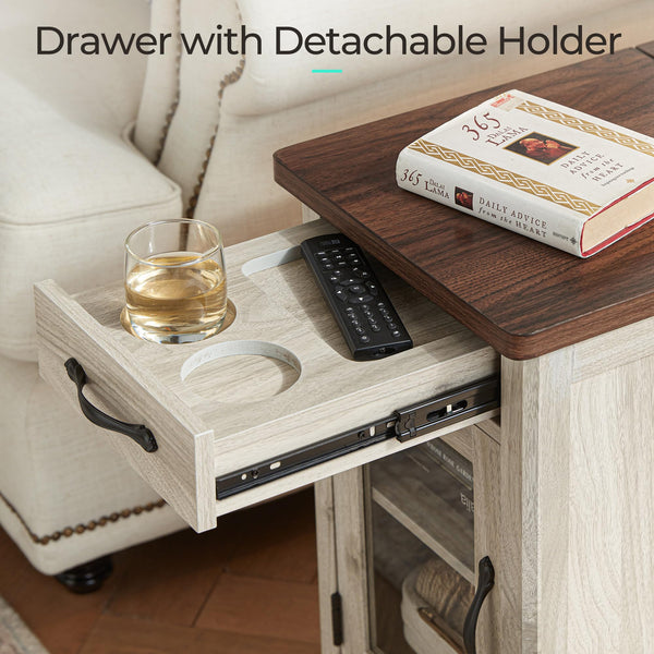 3-Piece Farmhouse Living Room Table Set with Charging Station