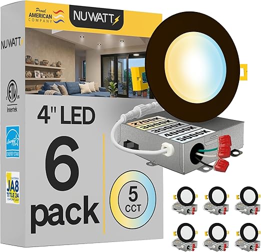 4-Inch Ultra-Thin LED Recessed Lighting 5CCT Dimmable 12-Pack