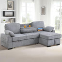 L-Shaped Sleeper Sectional Sofa with Storage & Charging