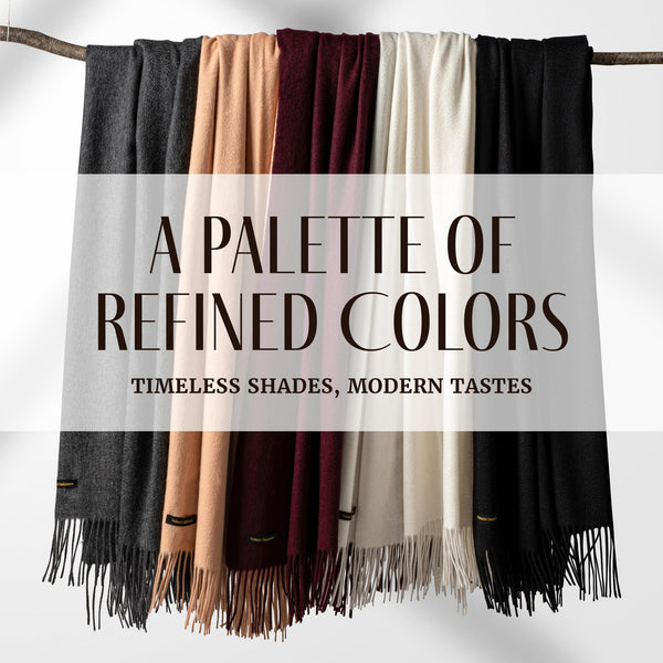 Cashmere Throw Blanket with Fringe – 60 x 54 Inch